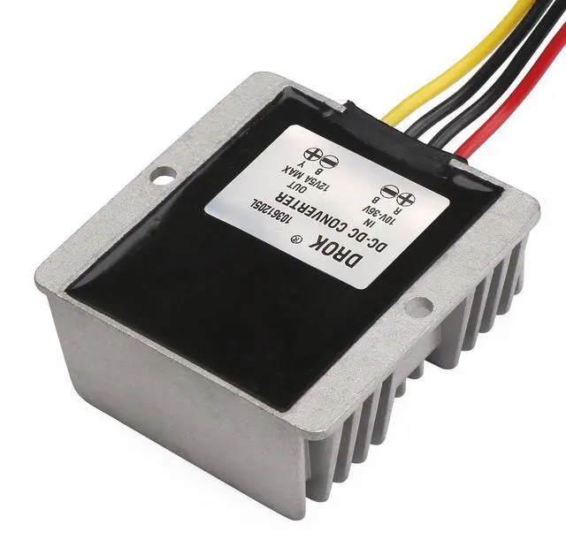 Alt view image 11 of 14 - DROK Waterproof 60W Automatic Step Up Down Voltage Regulator Stabilizer 10V-36V to 12V 5A Buck Boost Power Converter 12V Volts Regulator for Fan Motor