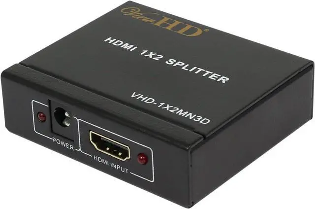 Alt view image 7 of 9 - 2 Port 1x2 Powered HDMI 1 in 2 Out Mini Splitter for 1080P & 3D | Model: VHD-1X2MN3D