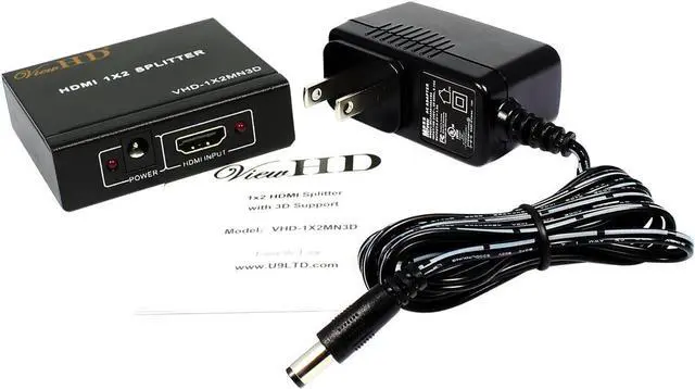 Alt view image 8 of 9 - 2 Port 1x2 Powered HDMI 1 in 2 Out Mini Splitter for 1080P & 3D | Model: VHD-1X2MN3D