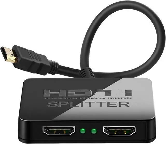 Alt view image 7 of 12 - HDMI Splitter 1 in 2 Out 4K with Audio Synchronization HDMI Hub HDMI Splitter for Dual Monitors Mirror Display Laptop for MacBook PC Desktop Dual HDMI Adapter for 2 Monitor Displays Multi-Screen