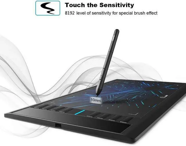 Alt view image 10 of 14 - UGEE M708 Drawing Tablet, Graphics Tablet with Pressure Pen Stylus, 8 Hotkeys, 10 * 6 inch Drawing Area, Art Tablet for Artist, Easy to Use, Drawing Pad for Win11/10/8/7, Mac OS, Chrome OS PC Laptop