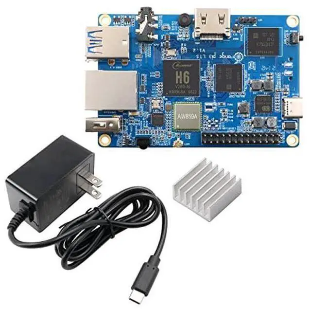 Alt view image 6 of 10 - Orange Pi 3 LTS Allwinner H6 2GB LPDDR3 8GB EMMC Flash Quad Core 64 Bit Single Board Computer 5V3A Type-C Support Android 9.0, Ubuntu, Debian Mini PC (PI3 LTS+ 3A Type-C Power Supply+Al Heat Sink)