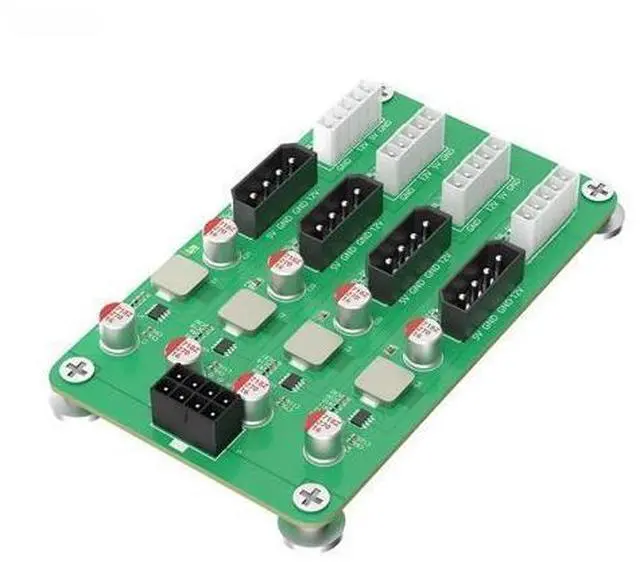 Alt view image 2 of 2 - FOR ATX 6/8Pin 12V to 5/12V 4x 4PIN + 4x 5PIN Power Supply Breakout Board Module Adapter Connector for ATX PSU 2.5/3.5" SATA HDD