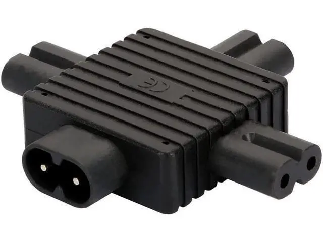 Alt view image 5 of 8 - IEC320 Power Converter Adaptor Universal IEC Socket Power Adapter for Computer TV PDU UPS Power Cord (C8 to 3xC7)