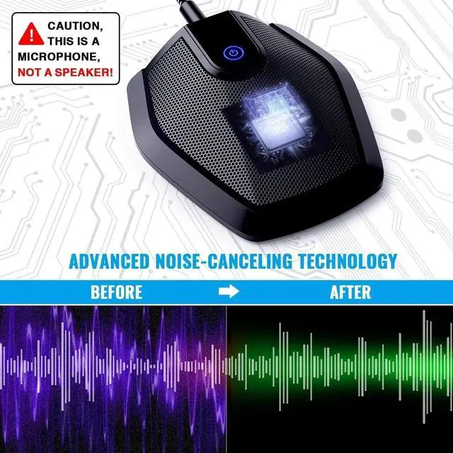 Alt view image 9 of 14 - Conference USB Microphone, Omnidirectional Condenser PC Mic for Video Conference, Recording, Skype, Online Class, Court Reporter, Plug & Play Compatible with Mac OS X Windows PC Compute, G11
