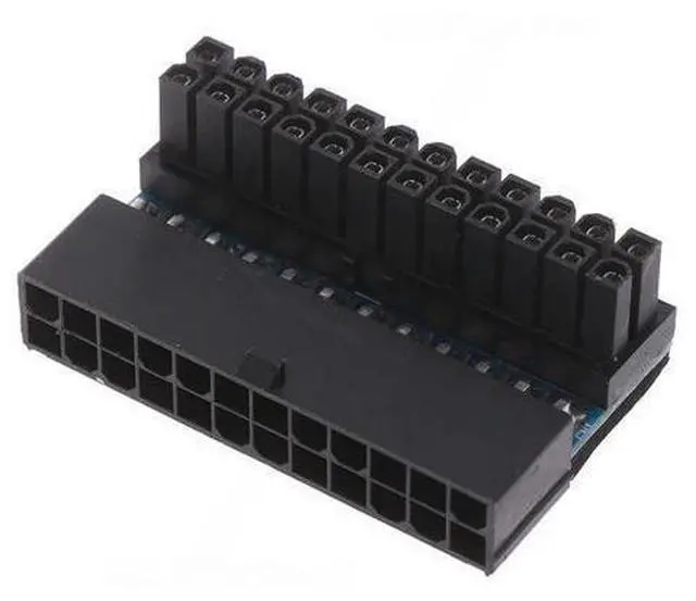 Alt view image 2 of 2 - 2Pcs/lot ATX 24Pin 90 degree 24 pin to 24pin Power Plug Adapter Motherboard Power Connectors Modular Power Supply Cables