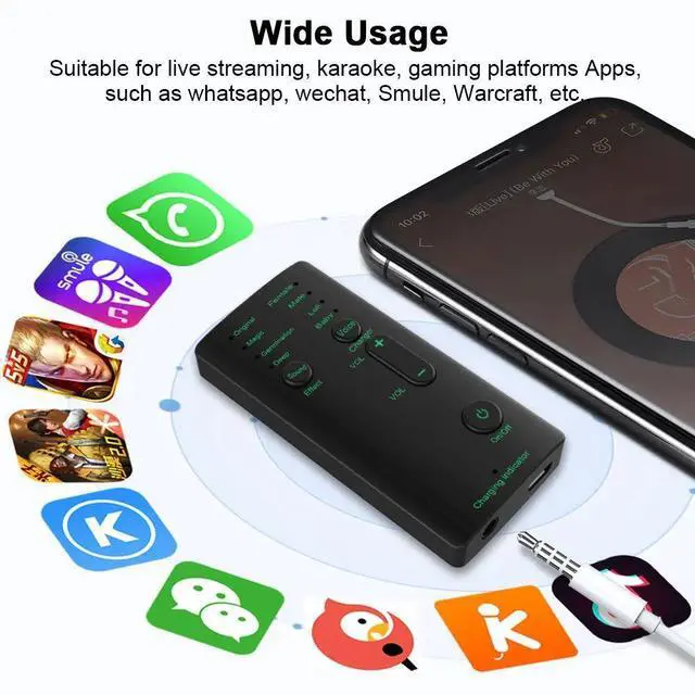 Alt view image 8 of 10 - Voice Changer Mini Portable 8 Voice Changing Modulator with Adjustable Voice Functions Phone Computer Sound Card Mic Tool
