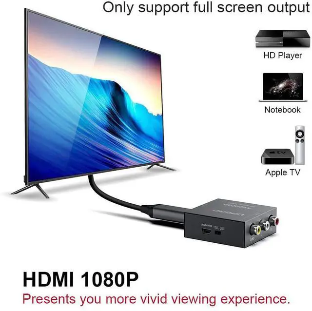 Alt view image 3 of 7 - UPGROW RCA to HDMI Converter 1080P Mini CVBS to HDMI Composite Video Audio Converter AV to HDMI Converter Supports NTSC PC Laptop Xbox PS4 PS3 TV STB VHS VCR Camera DVD, UPGROWRCAH01