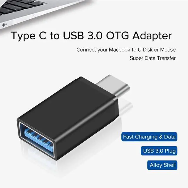 Alt view image 6 of 10 - C to USB 3.0 Adapter Fast Charging -C Mole Phone Cables Converter for Macbook USB OTG