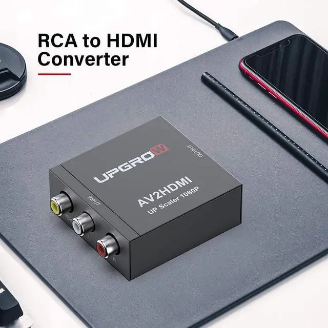 Alt view image 7 of 7 - UPGROW RCA to HDMI Converter 1080P Mini CVBS to HDMI Composite Video Audio Converter AV to HDMI Converter Supports NTSC PC Laptop Xbox PS4 PS3 TV STB VHS VCR Camera DVD, UPGROWRCAH01