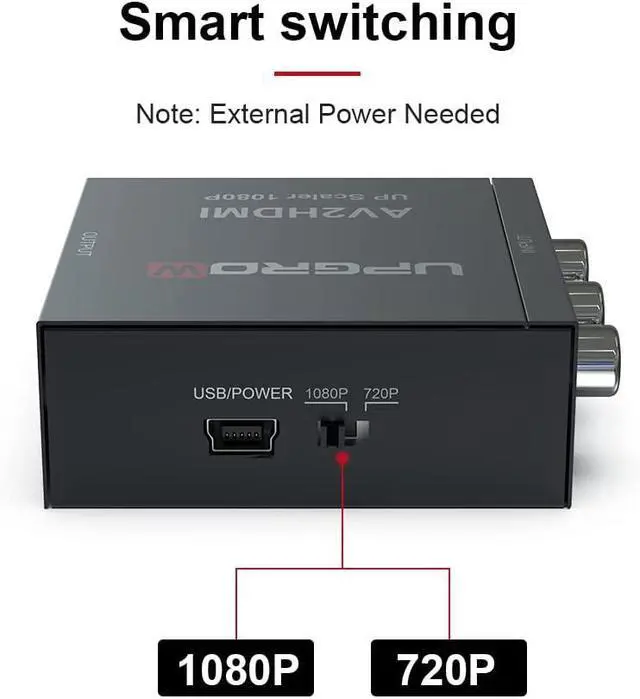 Alt view image 5 of 7 - UPGROW RCA to HDMI Converter 1080P Mini CVBS to HDMI Composite Video Audio Converter AV to HDMI Converter Supports NTSC PC Laptop Xbox PS4 PS3 TV STB VHS VCR Camera DVD, UPGROWRCAH01