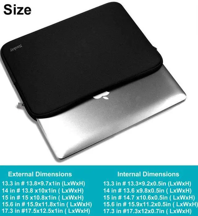 Alt view image 11 of 14 - Laptop Sleeve Case 15.6 Inch Resistant Neoprene Notebook Computer Pocket Case/Tablet Briefcase Carrying Bag Compatible Asus/Dell/Fujitsu/HP/Sony/Toshiba/Acer- (Black)
