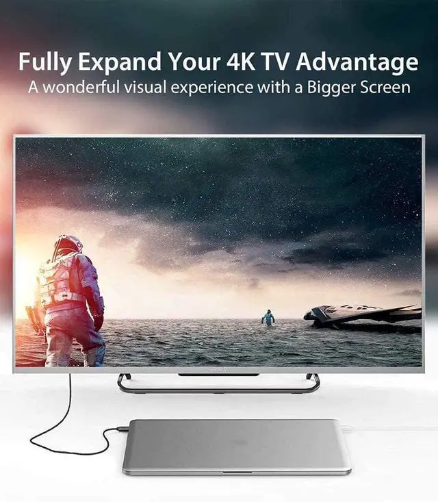 Alt view image 10 of 14 - USB to HDMI Adapter Cable 6.6FT USB to HDMI Cable Male to Male Full 1080P HD Display Cable Audio Video Converter Cord for PC/Laptop to Monitor/HDTV/Projector Supports Windows 7/8/10 Mac OS