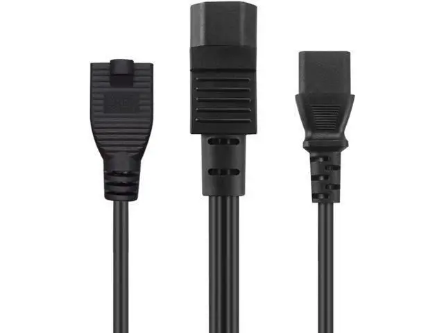 Alt view image 8 of 12 - 1FT C14 Male PDU Style Computer Power Extension Cable Y Splitter Power Plug Cord (C14 to C13+5-15R)