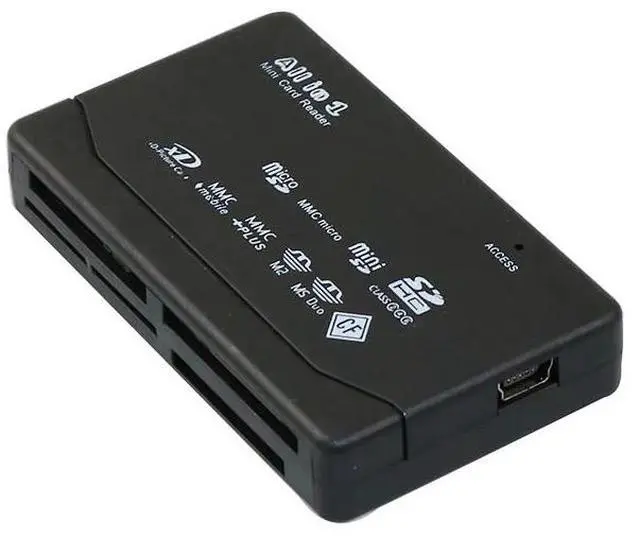 Alt view image 9 of 10 - In One Memory Card Reader USB External Cardreader SD SDHC Mini Micro M2 MMC XD CF Reader For MP3, Digital Camera