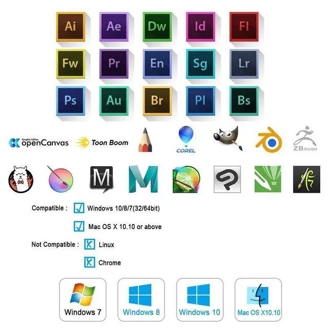 Alt view image 5 of 5 - UGEE Graphics Drawing Tablet, M708 V2 10x6 Inch Ultra Thin Large Graphics Drawing Tablets Art Pad with 8 Hot Keys 8192 Level Battery-Free Stylus for Win/Mac/Android, Creation Sketch, Online Teaching