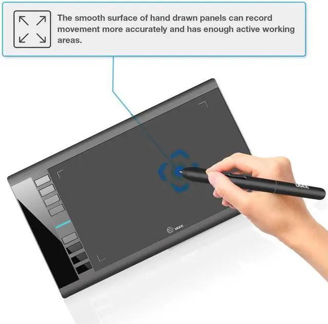 Alt view image 11 of 14 - Graphics Drawing Tablets, UGEE M708 10 x 6 inch Large Active Area Drawing Tablet with 8 Hot Keys 8192 Levels Pen Graphic Tablets for Computer Digital Art Creation Sketch for Windows Mac os and Linux