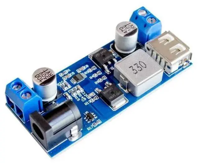 Alt view image 4 of 4 - DC-DC 24V/12V To 5V 5A Step Down Power Supply Buck Converter Replace LM2596S Adjustable USB Step-down Charging Module Phone