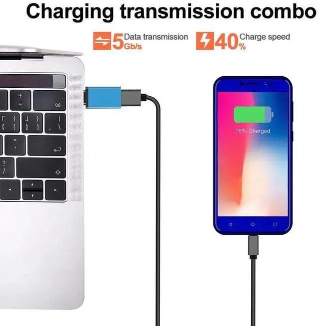 Alt view image 8 of 10 - C to USB 3.0 Adapter Fast Charging -C Mole Phone Cables Converter for Macbook USB OTG
