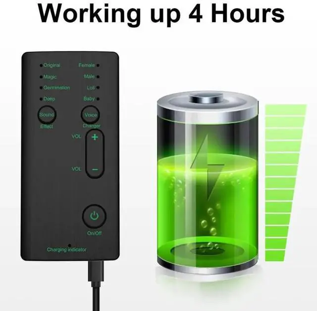 Alt view image 10 of 10 - Voice Changer Mini Portable 8 Voice Changing Modulator with Adjustable Voice Functions Phone Computer Sound Card Mic Tool