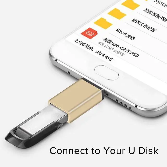 Alt view image 7 of 10 - C to USB 3.0 Adapter Fast Charging -C Mole Phone Cables Converter for Macbook USB OTG