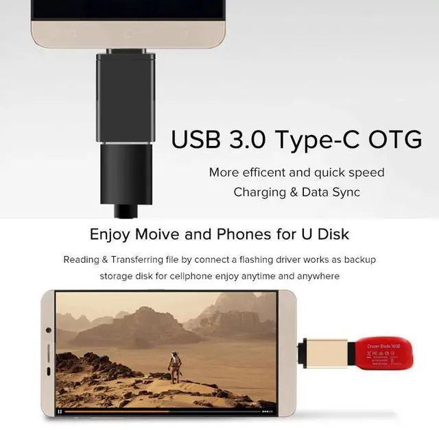Alt view image 9 of 10 - C to USB 3.0 Adapter Fast Charging -C Mole Phone Cables Converter for Macbook USB OTG