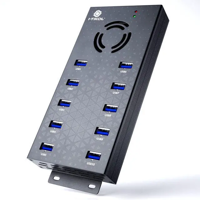 Main image of USB 3 0 Hub - 10 Ports Powered USB Hub - Charging & High-Speed Data Transfer USB Expander Hub - up to 5Gbps High-Speed USB Splitter - Aluminum Alloy Multiple USB Port Hub for Laptop Phone Tablet PC