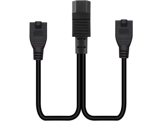 Alt view image 8 of 10 - 1FT C14 Male PDU Style Computer Power Extension Cable Y Splitter Power Plug Cord (C14 to 2X5-15R)