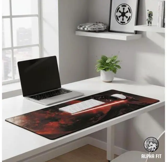 Alt view image 12 of 14 - Alpha Fit Starwar Gaming Mouse Pad XXL (31.5" x 11.8") - Star Wars Themed Large Mouse Pad - Extra Large Gaming Mouse Pads with Non-Slip Rubber Base & Stitched Edges for Sci-Fi Setup