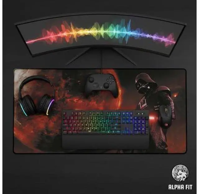 Alt view image 13 of 14 - Alpha Fit Starwar Gaming Mouse Pad XXL (31.5" x 11.8") - Star Wars Themed Large Mouse Pad - Extra Large Gaming Mouse Pads with Non-Slip Rubber Base & Stitched Edges for Sci-Fi Setup