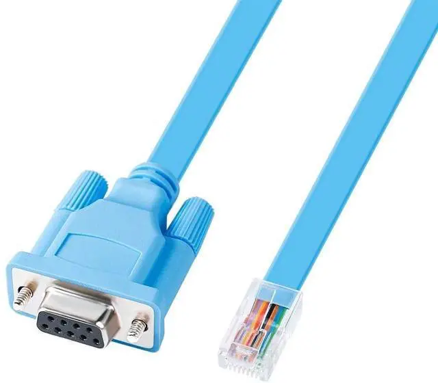 Alt view image 2 of 2 - Db9 To Rj45 Console Cable Cisco Device Management Serial Adapter (6 Feet, Blue)