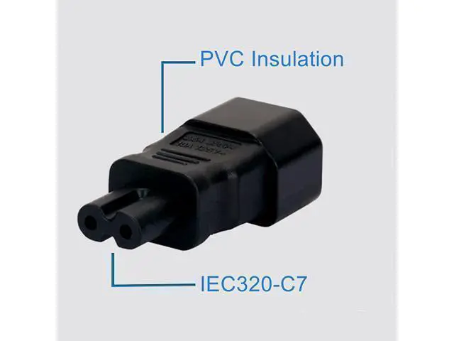 Alt view image 7 of 8 - IEC320 Power Converter Adaptor Universal IEC Socket Power Adapter for Computer TV PDU UPS Power Cord (C14 to C7)
