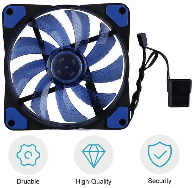 Alt view image 9 of 10 - 120mm fan Cooler Computer Fan 120mm LED Ultra Silent Computer PC Case Fan 15 LEDs 12V Around 1200RPM 3 Pin Fan