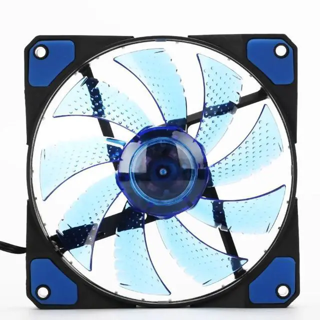 Alt view image 6 of 10 - 120mm fan Cooler Computer Fan 120mm LED Ultra Silent Computer PC Case Fan 15 LEDs 12V Around 1200RPM 3 Pin Fan