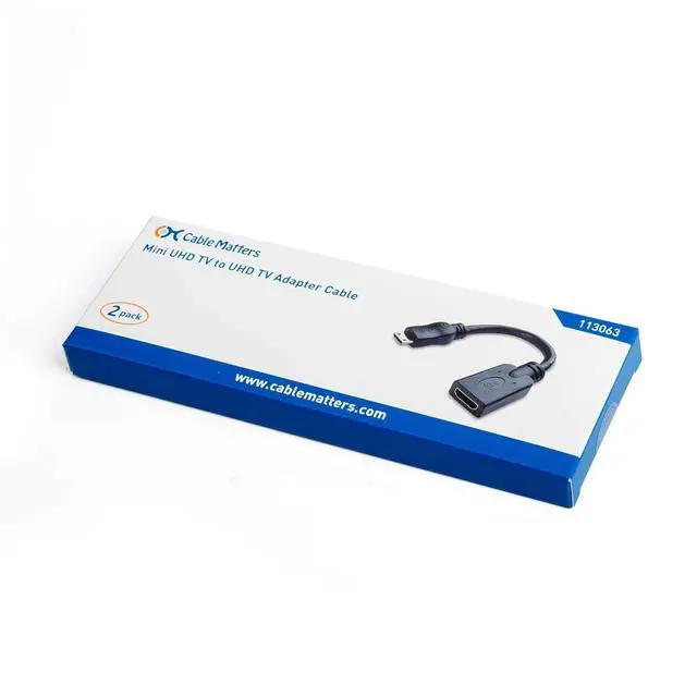 Alt view image 14 of 14 - 2-Pack Mini HDMI to HDMI Adapter (HDMI to Mini HDMI Adapter) 6 Inches with 4K and HDR Support for Raspberry Pi Zero and More