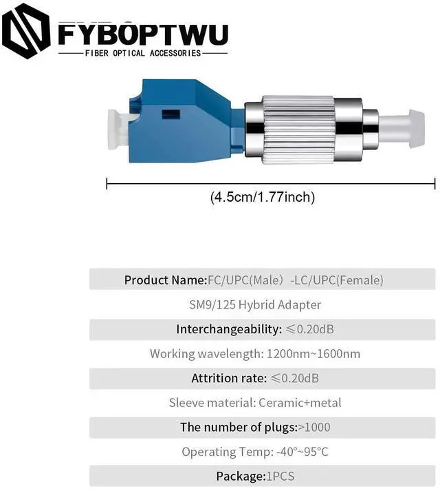 Alt view image 7 of 10 - fyboptwu - 9 pcs Visual Fault Locator Adapter FC Male to LC Female Adapter Optic Fiber Convertor Single Mode 9/125um Hybrid Optical Adapter Adapter Fiber Optical UPC Adapter Coupler