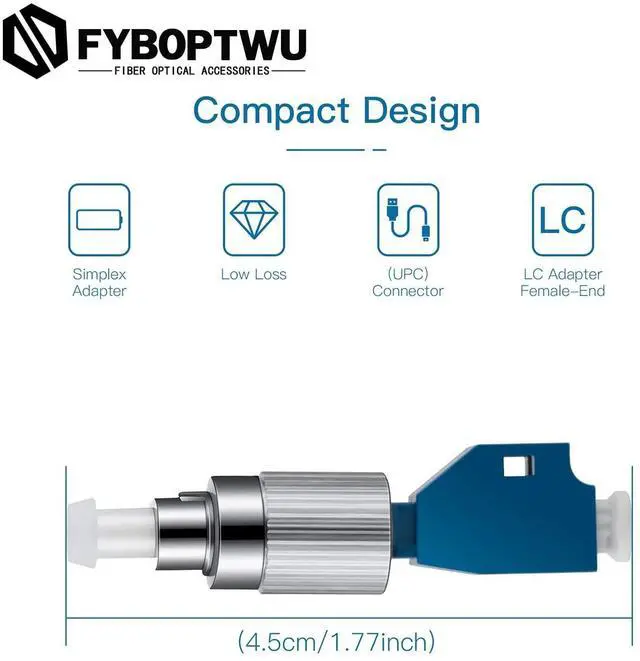 Alt view image 10 of 10 - fyboptwu - 9 pcs Visual Fault Locator Adapter FC Male to LC Female Adapter Optic Fiber Convertor Single Mode 9/125um Hybrid Optical Adapter Adapter Fiber Optical UPC Adapter Coupler