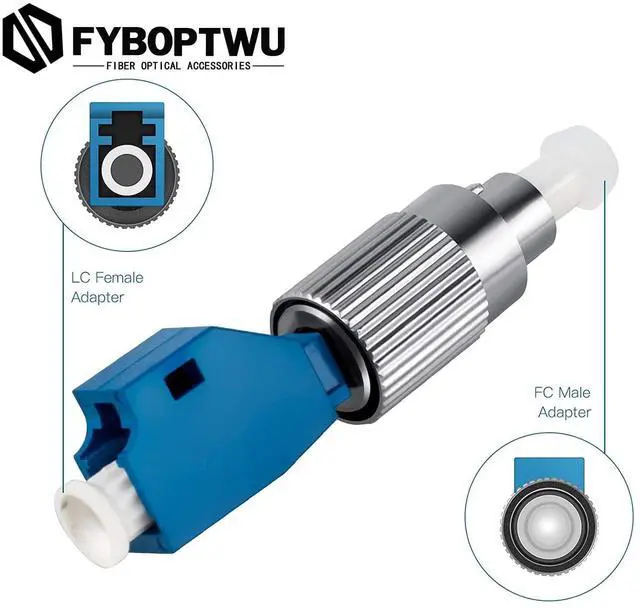 Alt view image 8 of 10 - fyboptwu - 9 pcs Visual Fault Locator Adapter FC Male to LC Female Adapter Optic Fiber Convertor Single Mode 9/125um Hybrid Optical Adapter Adapter Fiber Optical UPC Adapter Coupler