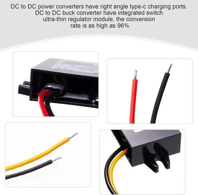 Alt view image 9 of 14 - Direct Current Converter 12V to 5V 3A 15W Buck Converter Module, Direct Current to Direct Current Reduced Voltage Regulator Car Power Converter Output Power Adapter, Wire Interface (3 Pieces)