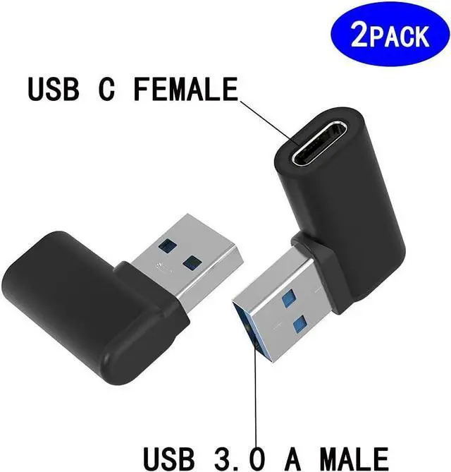 Alt view image 10 of 14 - USB C Female to USB A Male Adapter Right Angle USB C to USB 3.0 Adapter 90 Degree USB C to USB Adapter USB Type C to USB Coverter Sync & Charging Adapter for USB C Cable Hubs 2Pack