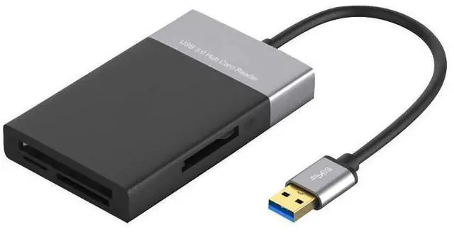 Alt view image 6 of 10 - 6 In 1 Multi Memory Card Reader USB 3.0 2 Port HUB Adapter for XQD CF TF MicroSD Compact Flash USB3.0 Card Reader PC High Speed