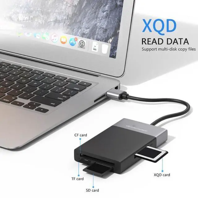 Alt view image 9 of 10 - 6 In 1 Multi Memory Card Reader USB 3.0 2 Port HUB Adapter for XQD CF TF MicroSD Compact Flash USB3.0 Card Reader PC High Speed