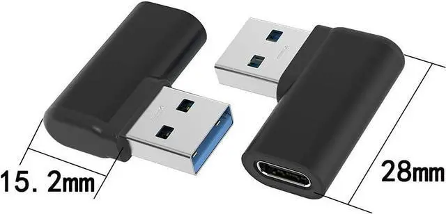 Alt view image 12 of 14 - USB C Female to USB A Male Adapter Right Angle USB C to USB 3.0 Adapter 90 Degree USB C to USB Adapter USB Type C to USB Coverter Sync & Charging Adapter for USB C Cable Hubs 2Pack