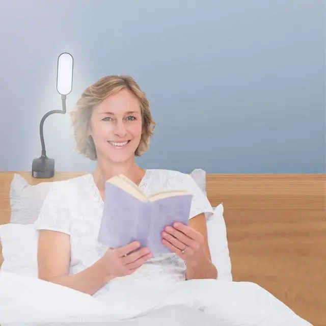 Alt view image 15 of 15 - COLORLIFE Desk Lamp Battery Operated Rechargeable Clip On Reading Light Light up to 100 hrs Flexible Gooseneck Cordless Dimmable Lamp for Desk Bed Headboard Piano (Black)