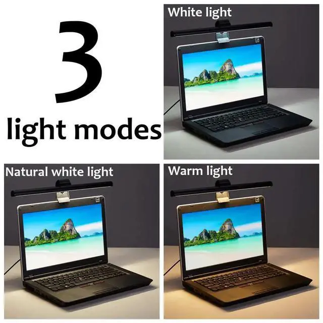 Alt view image 8 of 10 - Eye-Care LED Desk Lamp Non Flickering Stepless Dimming For Computer PC Monitor Screen bar Hanging Light office Reading Lamp