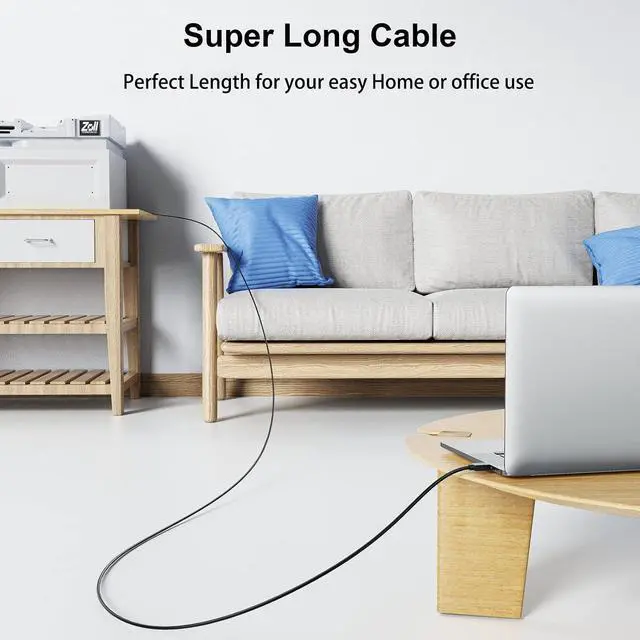 Alt view image 14 of 14 - Printer Cable 25 ft USB Printer Cable Cord Type A-Male to B-Male Printer USB Cable for Printer/Scanner-Gold-Plated