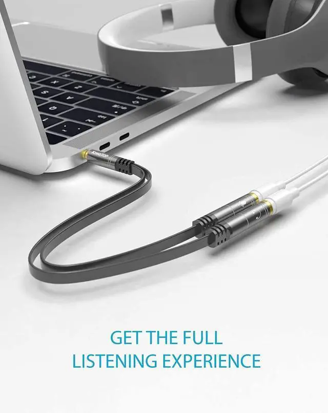 Alt view image 14 of 14 - Headphone Splitter 3.5mm Mic Audio Splitter Headset Splitter Cable for Gaming Headset with Separate Audio Microphone Jacks (Not for 2 Headphones)