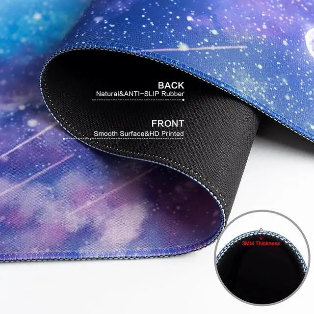 Alt view image 10 of 14 - Gaming Mouse Pad Large Mouse Pad for Desk Desk Mat Extended Mousepad Cute Purple Mouse Pad with Non-Slip Rubber Base XL Desk Pad for Home Office Gaming (31.5x15.7 Cat)