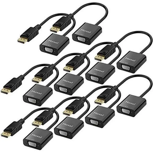 Alt view image 6 of 10 - Moread DisplayPort (DP) to VGA Adapter, 10 Pack, Gold-Plated Display Port to VGA Adapter (Male to Female) Compatible with Computer, Desktop, Laptop, PC, Monitor, Projector, HDTV - Black