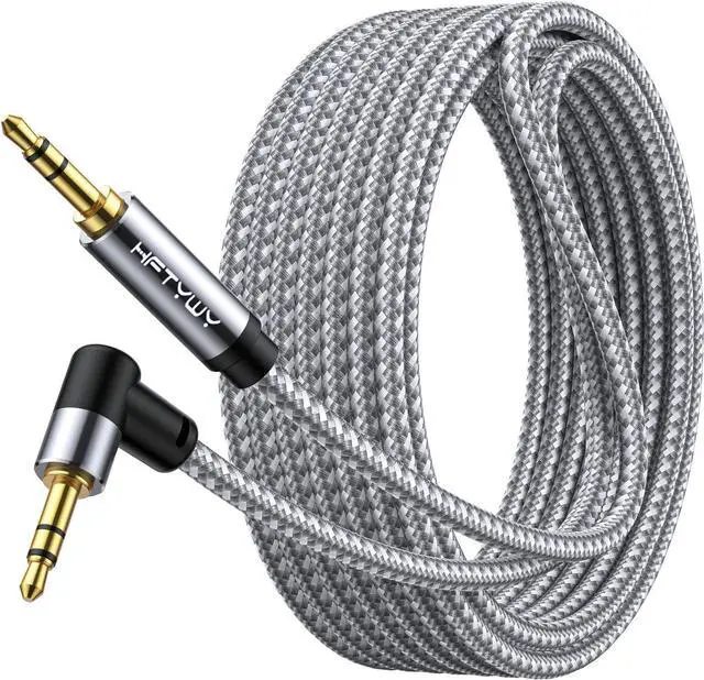 Alt view image 8 of 14 - 3.5mm Audio Cable 15 ft AUX Cord Male to Male AUX Headphone Cable aux Cable Stereo Aux Jack to Jack Cable 90 Degree Right Angle Auxiliary Cord